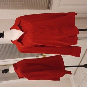 4/$80 Red Striped Blouse - Size Large